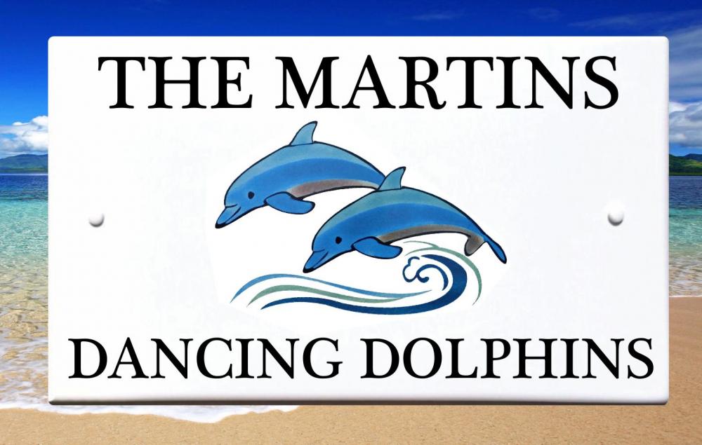 Enjoy our new swimming Dolphins Address Plaque! Classy Plaques Store