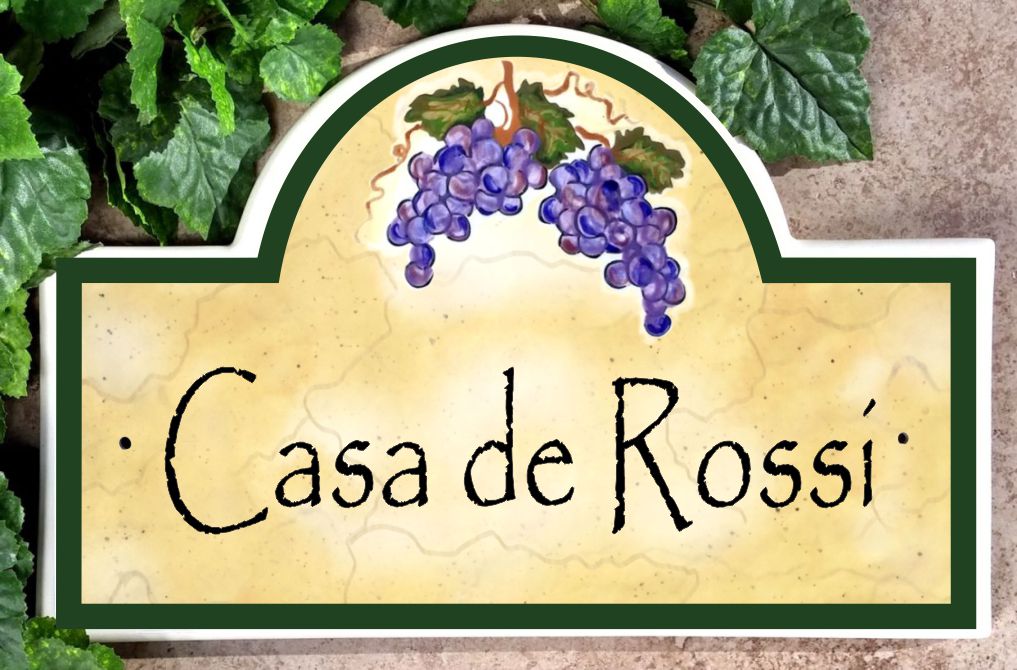 Italian Vineyard Address Plaque