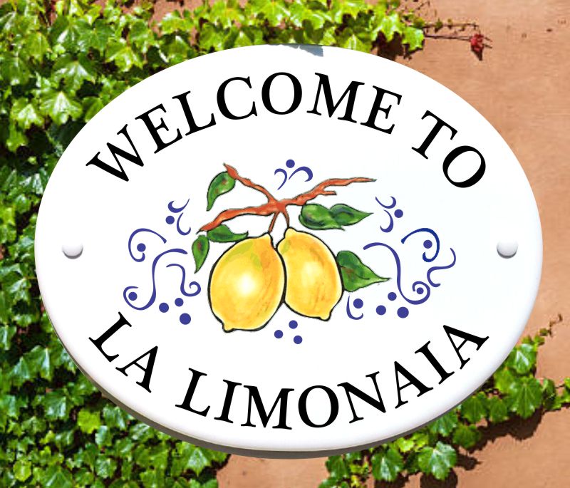 Address Plaque with Lemons of Italy