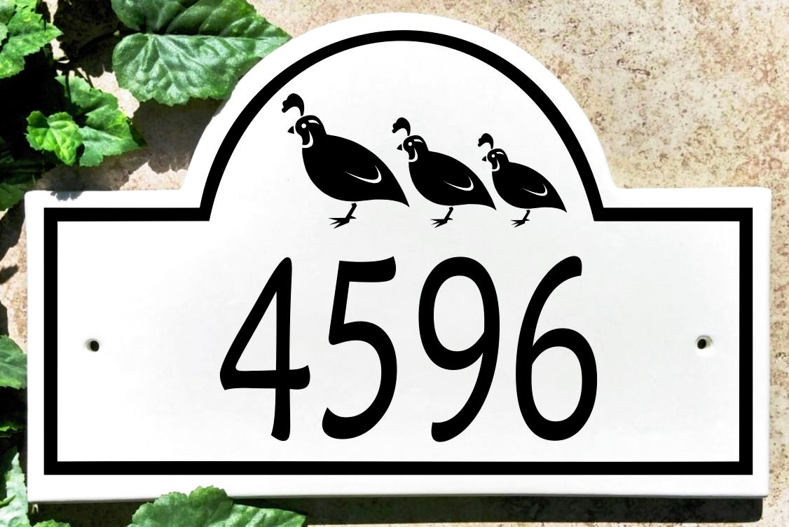 Quail Address Sign House Plaques